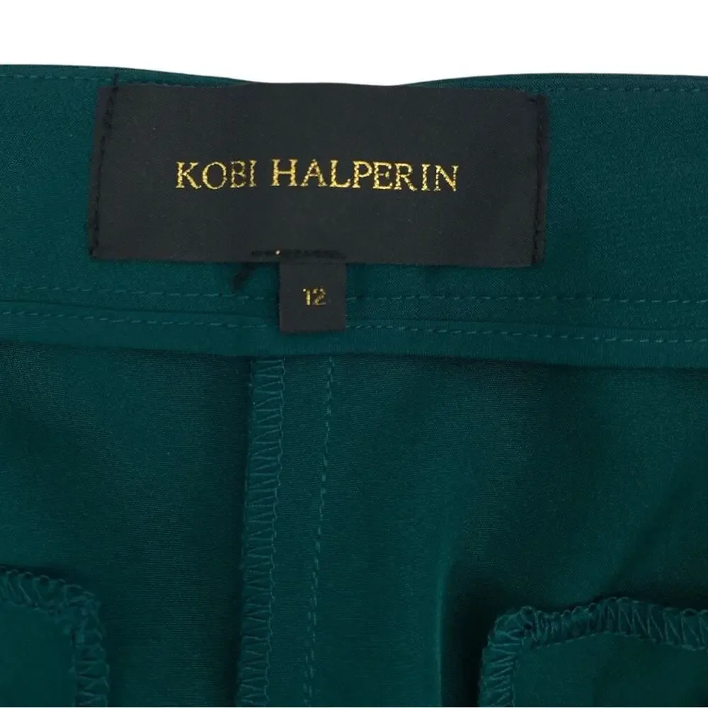 Kobi‎ Halperin Alexi Cropped Twill Pants Green 12